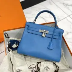 美品 HERMES エルメス ケリー28 トゴ ブルーザンジバル