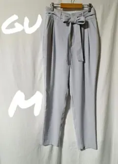 GU テーパードパンツ M ライトグレーズボン　スラックス　レギンス