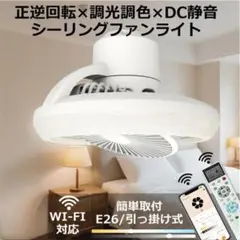 シーリングファンライト　シーリングライト　E26 引っ掛け　無段階調光　リモコン