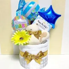 ☆出産祝いに大人気！今治マスコットガラガラ豪華おむつケーキ