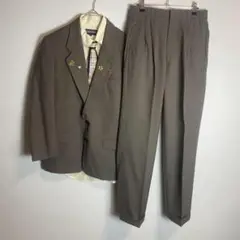 【5点セット】カジュアルスーツセットアップ　カーキ　ネクタイシャツ　セレモニー