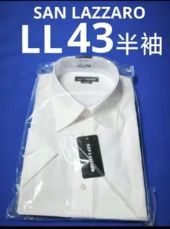 ♦SAN LAZZARO ♦半袖♦白 LL 43♦メンズワイシャツ