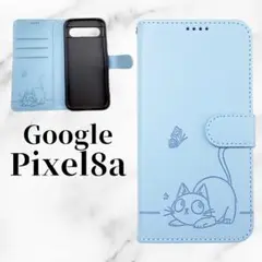 Google Pixel8a 手帳型 ケース レザー 耐水 ねこ マグネット
