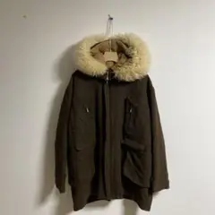 着画あり!!used ファーフード ウール モッズコート