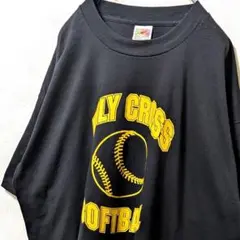 フルーツオブザルーム ホーリークロスソフトボール Tシャツブラック黒XL古着