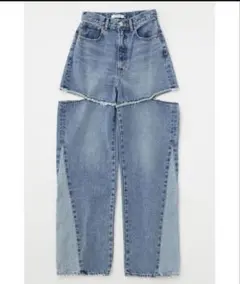 新品・未使用moussy CUT OUT WIDE STRAIGHT