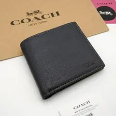 新作　新品　COACH　折り財布　メンズ　人気の小銭入れ付き