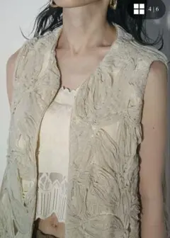 Andrea&co AUBREY フラワーデザインテープジャガードジレ　タグあり