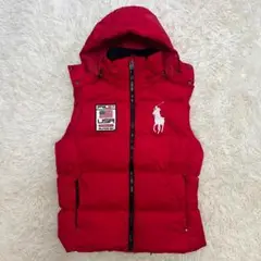 【美品】ポロ　ラルフローレン　ダウンベスト　レッド　Mサイズ　ビッグポニー