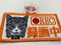 オリジナル刺しゅう版　ネコ　ドライブレコーダー録画中　吸盤タイプS2