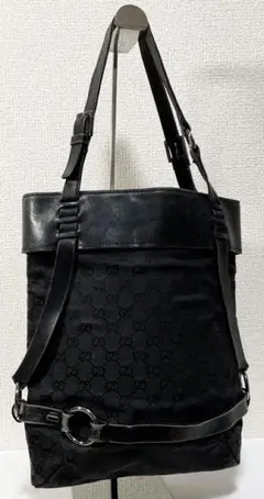 GUCCI グッチ GGキャンバス トートバッグ ブラック