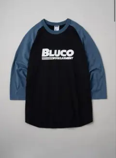 新品BLUCO RAGLAN 3/4 TEE -BWG ブラック×ブルーL