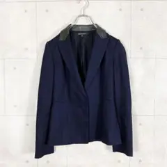 BERARDI ベラルディ(S) ウールテーラードジャケット　襟切り替え　羊革