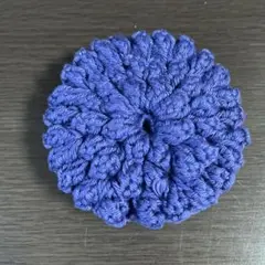 ネイビー かぎ針編み 小銭入れ　がま口