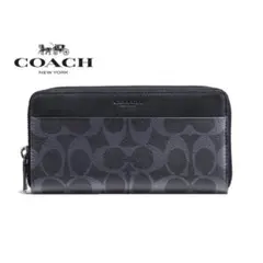 【新品未使用】COACH コーチ 長財布 シグネチャーロゴ ラウンドファスナー