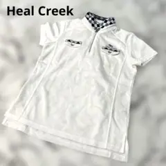美品☆Heal Creek ゴルフウェア　ホワイト　半袖ハーフジップシャツ