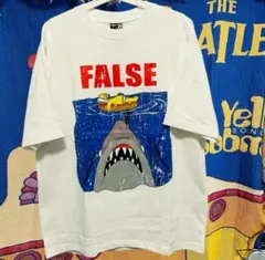 ザ•シンプソンズ　Tシャツ メンズ　ホワイト　FALSE サメ　ジョーズ