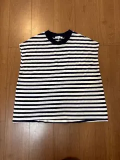 GLOBAL WORK ボーダーノースリーブTシャツ M
