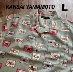 【新品】KANSAI YAMAMOTO 半袖シャツ　Ｌ　総柄　昭和　レトロ