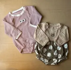 ベビー服 ロンパース　くま　水玉　目玉