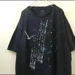 APT.9 ビッグサイズ プリント Tシャツ ネイビー 2XL 古着