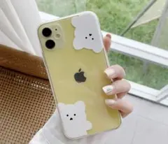 ひょっこり くま iPhone ケース 可愛い 韓国 スマホ クリア