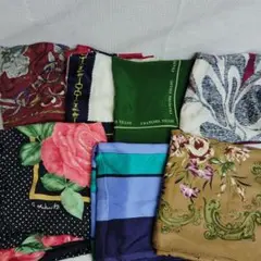 ✿シルク100大判スカーフ7枚セット良品✿