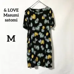 【& LOVE Masumi satomi】新品 ワンピース M ブラック 総柄