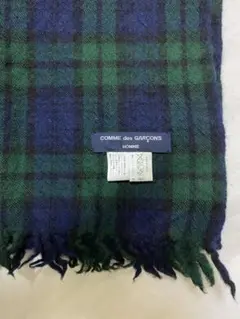 【ヴィンテージコムデギャルソンHOMME】 製品染め縮絨マフラー グリーン コムデギャルソン オムCOMME des GARCONS HOMME 縮絨タータン