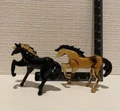 ガラス細工 黒馬 茶馬　２つセット
