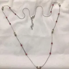 パール クリアストーン 上品 ロングネックレス フォーマル