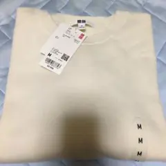 ユニクロ カシミヤ100% クルーネックセーター　 ホワイト M　新品タグつき