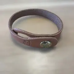 イルビゾンテ ブラウンレザーバングル スナップボタン付き