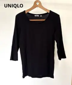 UNIQLO ブラック 五分袖 Tシャツ XL