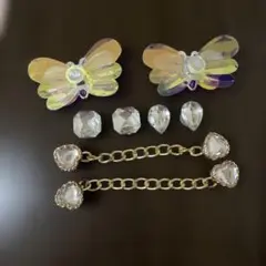 クロックスオーロラ色蝶型チャームセット