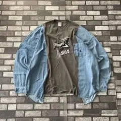 Remake L/S Denim Shirt Hybrid T-shirt