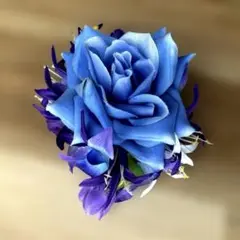 フラ用　髪飾り　青紫系