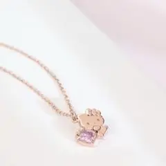 ハローキティ ネックレス ピンク宝石付き