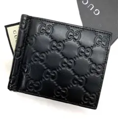 美品 GUCCI グッチシマ レザー マネークリップ グッチ 正規品