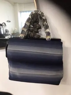 13万円Ferragamo フェラガモ トートバッグ ブルー キャンバス レザー