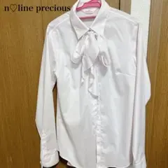 n♡line precious リボン付きブラウス 7号　ピンク　入学式　通勤