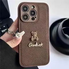 茶 韓国 クマ ケース ブラウン プロ 【大人気】iPhone15pro スマホ