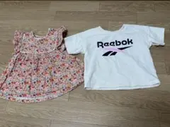 モノプリ花柄トップスとReebok H&M Tシャツセット