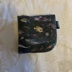 リバティ　ハンドメイドハンカチ　ブライアンズ・アクアリウム（グレー）