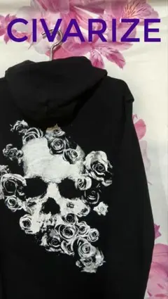 CIVARIZE スカル　バックプリント ロングパーカー　L