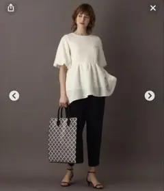 DRESSTERIOR カットジャカードペプラムブラウス