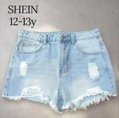 SHEIN ダメージ加工 ハーフパンツ 12-13y