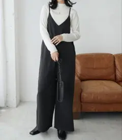【美品】 アルマデザイン　キャミソールパンツ　サロペットパンツ　S ブラック
