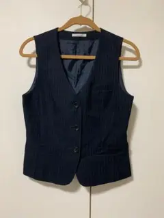 事務服　９号　ネイビー ストライプ ベスト