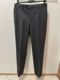 スラックス　グレー　チェック柄